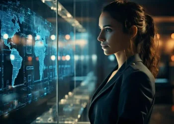 امرأة تعمل في تطوير الذكاء الاصطناعي