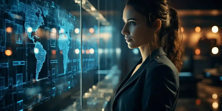 امرأة تعمل في تطوير الذكاء الاصطناعي